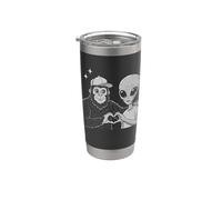 Signo de amor entre Bigfoot y Alien Sasquatch, Bigfoot Alien Heart Vaso térmico de acero inoxidable de doble pared