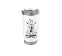 Signo de astrología de la pesadilla del zodiaco de Virgo I Can Be Your Worst Nightmare Vaso térmico de acero inoxidable de doble pared