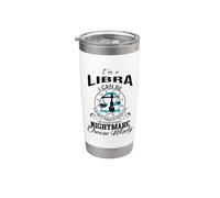 Signo de astrología de pesadilla Libra Zodiac I Can Be Your Worst Nightmare Vaso térmico de acero inoxidable de doble pared