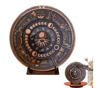 Signo de astrología de tablero de radiestesia: tableros de rueda del año de madera con soporte de exhibición resistente incluido, pieza de decoración del hogar con temática celestial | Regalo festivo