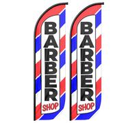 Signo de barbera Flaros sin viento del tamao del rey -2 Pack | 3 pies x 11.5 pies Flaros de barbera de servicio pesado Signo de marketing publicit