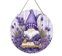 Signo de bienvenida de Gnome - de madera, frontal de Gnome-Acento para el