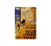 Signo De Chapa 20x30cm - Fabricado en Alemania - Dicho Le Carrete Bicicleta Tour Francia 1952 Metal Decoración Letrero de Metal