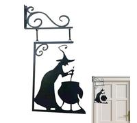 Signo De Corte De Silueta De Bruja | Halloween Evil Witch Metal Silueta, Al Aire Libre Colgante Arte Metal Decoración Halloween Ho Witch Cauldron Metal Silhouette Witch Cauldron Silhouette Silhouet