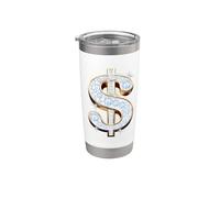 Signo de dólar dorado Diam0nds moneda de lujo dinero Vaso térmico de acero inoxidable de doble pared