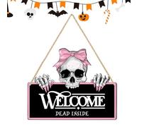 Signo de Halloween - Signo De La Puerta De Entrada De Halloween | Horror Decorativo De Miedo para Fiesta En Casa Al Aire Libre Porche Pared De Paredes Embrujada Otoño De Vacaciones De Navidad De La