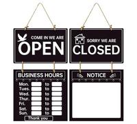 Signo de Horario De Apertura | Marcas De Horas De Doble Cara Para Empresas - Negro Abierto Decorativo Para Panel De Negocios, Paneles Colgantes Con De Apertura E, Signo De Horas De Tienda,