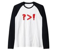 Signo de interrogación Punto de exclamación Preguntas mayores Gracioso Camiseta Manga Raglan