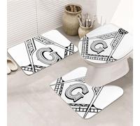 Signo De La Masonería Juego De 3 Alfombrillas De Baño Suave Inodoro Cubierta De Tapa Lavable Alfombrilla De Contorno para Entrar Casa Ducha