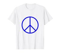 Signo de la Paz Azul Camiseta gráfica económica, Hombre, Blanco, XL