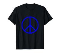 Signo de la Paz Azul Camiseta gráfica económica, Hombre, Negro, XL