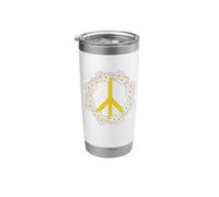 Signo de la paz Daisy Chain Peace Sign Vaso térmico de acero inoxidable de doble pared