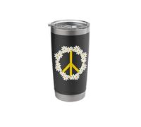 Signo de la paz Daisy Chain Peace Sign Vaso térmico de acero inoxidable de doble pared