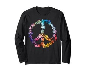 Signo de la Paz Drums Dummer Marching Band Regalo Retro Manga Larga