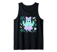Signo de la paz Kawaii fantasma con dulces y destellos pastel Camiseta sin Mangas