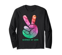 Signo de la paz - Summer Of Love Cool Tie Dye Peace Sign Gift Manga Larga