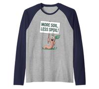 Signo de lombriz de Tierra más Suelo Menos echar a Perder Camiseta Manga Raglan