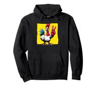 Signo de Paz de Pollo Retro Pop Granja Animal gráfico Gallo Sudadera con Capucha