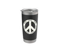Signo de paz paz tierra retro vintage símbolo paz mundial Vaso térmico de acero inoxidable de doble pared