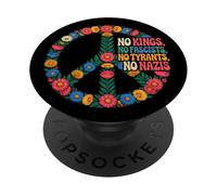 Signo de paz retro de No Kings in America PopSockets PopGrip Adhesivo