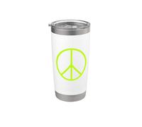 Signo de paz verde lima Vaso térmico de acero inoxidable de doble pared