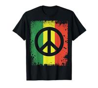 Signo de paz vintage Reggae Rasta bandera colores impresión jamaicana Camiseta