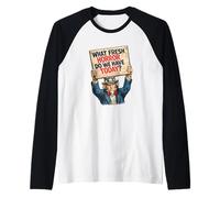 Signo de protesta del tío Sam político satírico Camiseta Manga Raglan