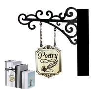 Signo Del Amante Del Libro - Decoración De Pared Literaria Artesanal, Tropa De Biblioteca Vintage Suspensión | Accesorios Rústicos Tema De Lectura Para El Aula, Biblio