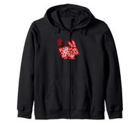 Signo del año de Conejo, caligrafía del Zodiaco Chino, diseño de Conejo Sudadera con Capucha