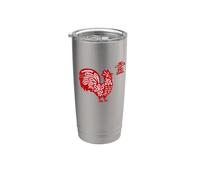 Signo del año de gallo/idea de gallo para caligrafía china Vaso térmico de acero inoxidable de doble pared