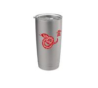 Signo del año de serpiente, caligrafía del zodiaco chino, diseño de serpiente Vaso térmico de acero inoxidable de doble pared