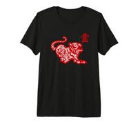 Signo del año de Tigre/caligrafía China del Zodiaco con diseño de Tigre Camiseta Premium