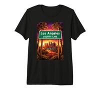 Signo del Condado de Los Ángeles 110 Freeway LA City Skyline 323 213 Camiseta Premium
