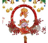 Signo del Dios de la riqueza, corona del Dios de la riqueza - Decoración de puerta de entrada de Año Nuevo vietnamita,Adorno de riqueza de la suerte con cabeza temblorosa, decoración de la puerta de