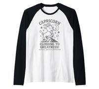 Signo del zodiaco Capricornio lindo para niños y mujeres Camiseta Manga Raglan