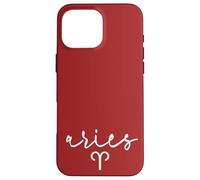 Signo del zodiaco de Aires - Horóscopo Celestial Rojo Carmesí Granate Carcasa para iPhone 16 Pro Max