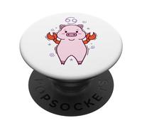 Signo del Zodiaco de cáncer como un horóscopo Cerdito PopSockets PopGrip Adhesivo