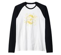 Signo del zodiaco de la constelación de Piscis cumpleaños de febrero Camiseta Manga Raglan