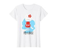 Signo del Zodiaco de Virgo Lindo Gato Astrología Horóscopo Camiseta gráfica económica, Mujer, Blanco, M