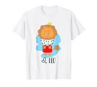 Signo del Zodiaco León Lindo Gato Astrología Horóscopo Camiseta gráfica económica, Hombre, Blanco, M