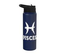 Signo del zodiaco Piscis - Amante del horóscopo minimalista Stainless Steel Insulated Water Bottle