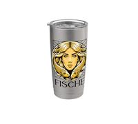 Signo Del Zodiaco Piscis Cumpleaños Ascendente Horóscopo Vaso térmico de acero inoxidable de doble pared