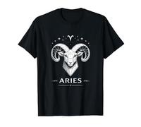 Signo geométrico del horóscopo Aries Astrología Celestial Camiseta gráfica económica, Hombre, Negro, S