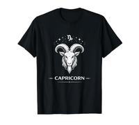 Signo geométrico del horóscopo de Capricornio Astrología Celestial Camiseta gráfica económica, Hombre, Negro, L