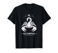 Signo geométrico del horóscopo de Escorpio Astrología Celestial Camiseta gráfica económica, Hombre, Negro, M
