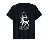 Signo geométrico del horóscopo de Sagitario Astrología Celestial Camiseta gráfica económica, Hombre, Negro, L