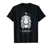 Signo geométrico del horóscopo Virgo astrología Celestial Camiseta gráfica económica, Hombre, Negro, M