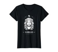 Signo geométrico del horóscopo Virgo astrología Celestial Camiseta gráfica económica, Mujer, Negro, XS