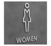 Signo Placa de Puerta WC Placa de señalización for inodoro, acrílico 3D, color negro mate y dorado, for puerta baño, etiqueta adhesiva for pared, decoración artística for hotel hogar(Color 27,18x11cm)