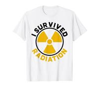 Signo radioactivo del Mes de concientización sobre el cáncer Que sobreviví Camiseta gráfica económica, Hombre, Blanco, L
